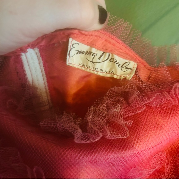 CHERRY FIZZ Incredible Vintage 1950s Pink Tulle + Satin Party Dress sz XS - Picture 16 of 16